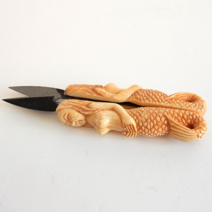 Photo of Chinese Carved Bone Mermaid Scissors