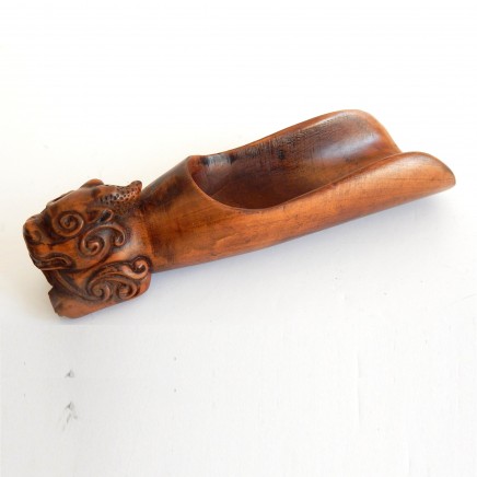 Photo of Chinese Carved Wood Dragon Rice Scoop Oriental