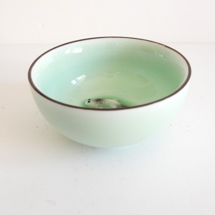Photo of Chinese Oriental Glazed Porcelain Koi Carp Fish Bowl