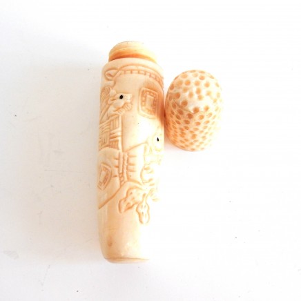 Photo of Chinese Sewing Thimble Ebony Rat Hand Carved