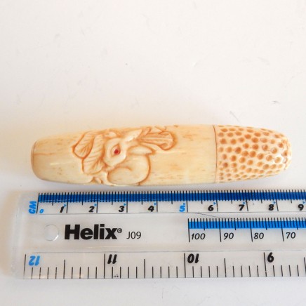Photo of Chinese Bone Sewing Thimble Rabbit Hare Hand Carved
