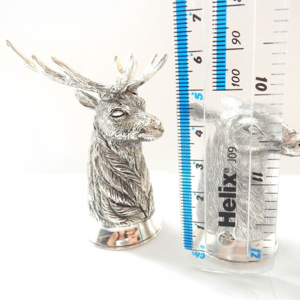Photo of Continental 800 Silver Stag Deer Salt Pepper Pot Cruet Set Shooting Hunt Gift