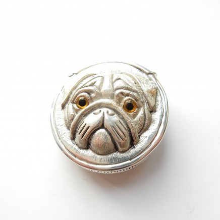 Photo of Continental Silver Pug Dog Vesta Match Safe