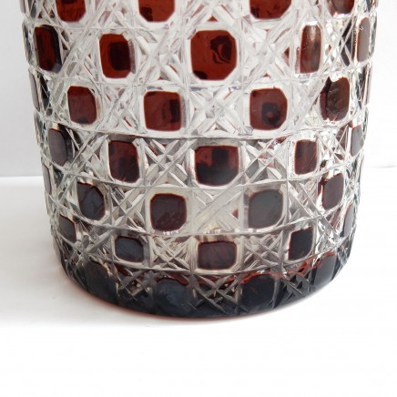 Photo of Cranberry Cut Glass Silverplated Biscuit Sweetie Jar Box