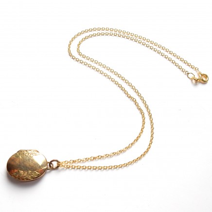 Photo of Dainty Vintage Rolled Gold Locket Necklace Personal Keepsake Photo Locket