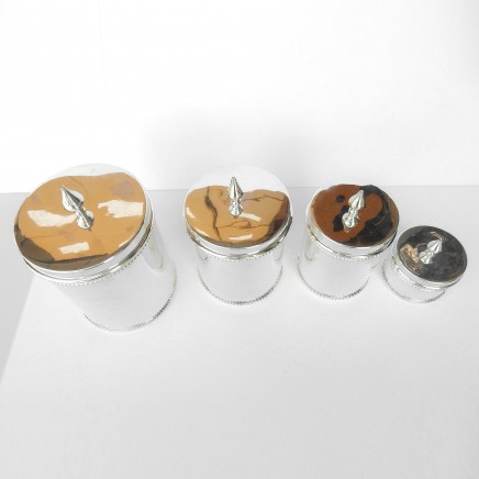 Photo of EPNS Sheffield Silverplated English Breakfast Tea, Coffee, Sugar & Spice Canister Set