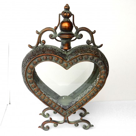 Photo of Filigree Metal Shabby Chic Heart Lantern
