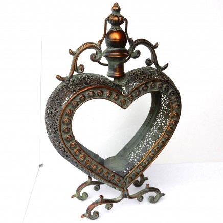 Photo of Filigree Metal Shabby Chic Heart Lantern