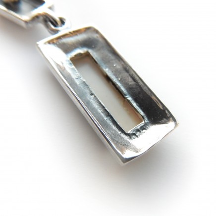 Photo of Genuine Opal Marcasite Droplet Earrings Sterling Silver