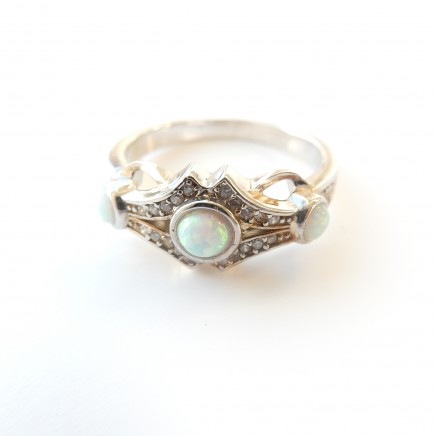 Photo of Genuine Opal Ring Sterling Silver