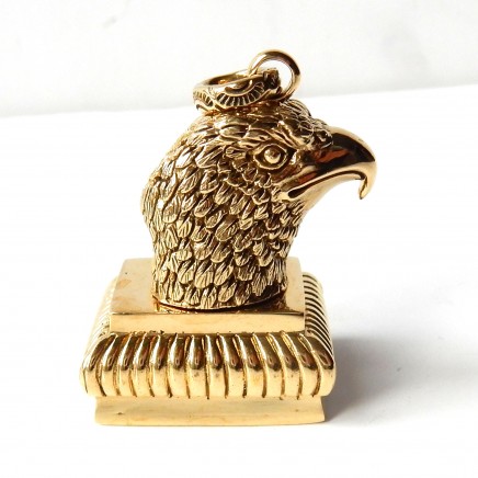 Photo of Gold Plated American Eagle Signet Seal Wax Stamp Coat of Arms Lion