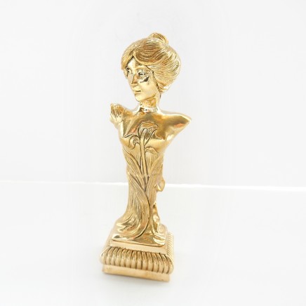 Photo of Gold Plated Art Nouveau Lady Signet Seal Wax Stamp