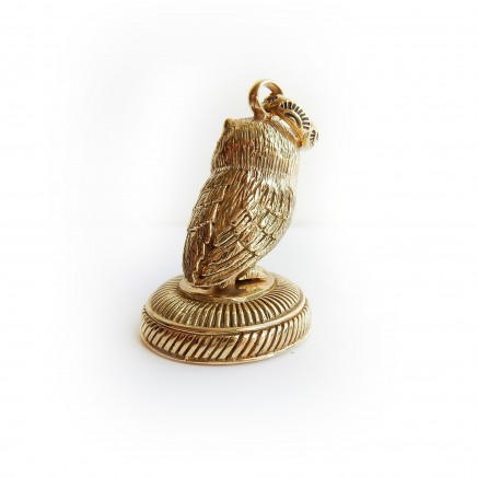 Photo of Gold Plated Owl Signet Seal Stamp