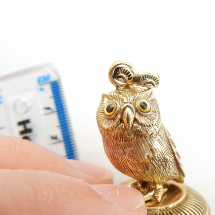 Photo of Gold Plated Owl Signet Seal Stamp