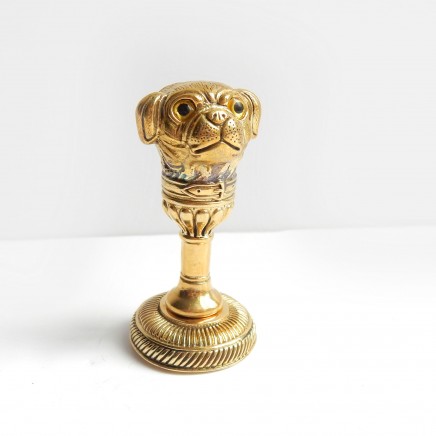 Photo of Gold Plated Pug Dog Signet Seal Wax Stamp Coat of Arms