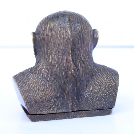 Photo of Large Figural Brass & Ruby Gorilla Ape Vesta Match Safe