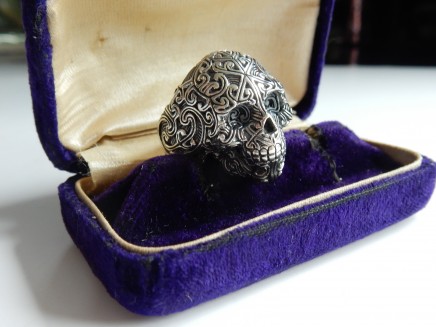 Photo of Large Sterling Silver Skull Ring