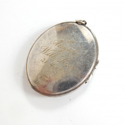 Photo of Large Vintage Sterling Silver Locket Pendant Henry Griffith & Sons