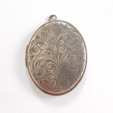 Photo of Large Vintage Sterling Silver Locket Pendant Henry Griffith & Sons