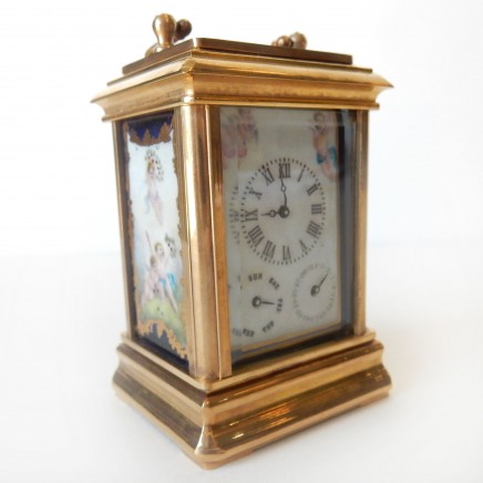 Photo of Miniature French Brass Cherub Multi Dual Carriage Clock