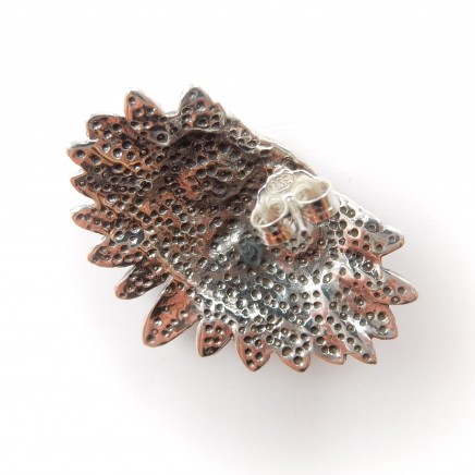 Photo of Moonstone Marcasite Owl Earrings Sterling Silver Fine Jewelry