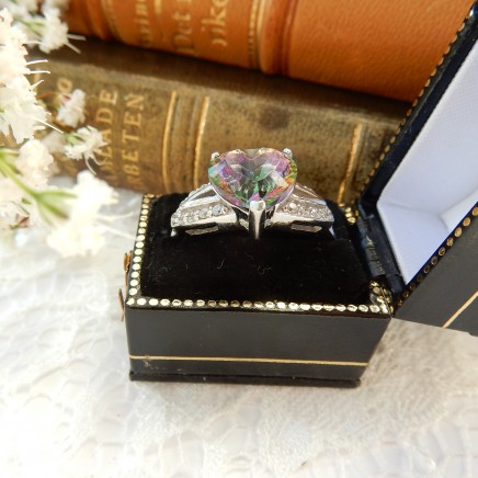 Photo of Mystic Topaz Heart Ring Sterling Silver