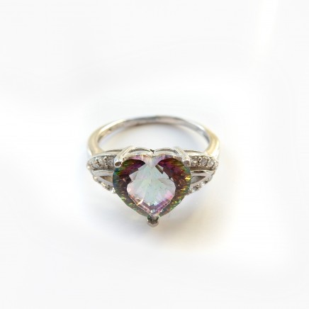 Photo of Mystic Topaz Heart Ring Sterling Silver