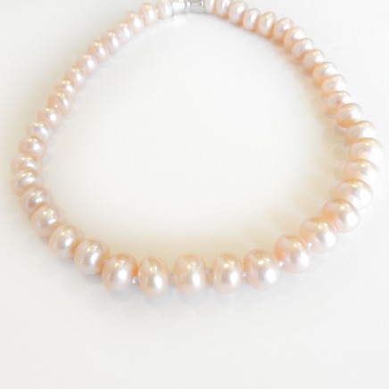 Photo of Natural Pearl Bead Necklace Silver Clasp