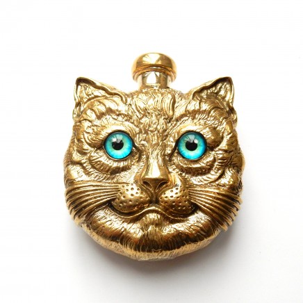 Photo of Novelty 18ct Goldplated Cat Perfume Bottle