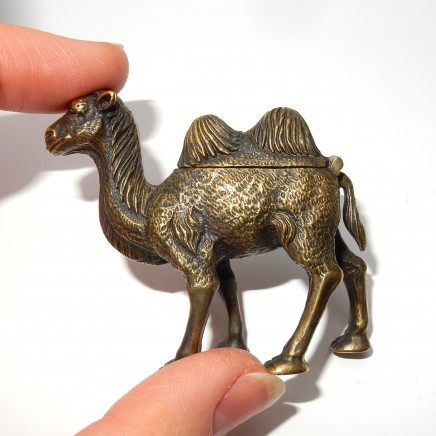 Photo of Novelty Brass Camel Vesta Match Safe Snuff Box