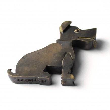 Photo of Novelty Brass Cubist Terrier Dog Vesta Match Safe