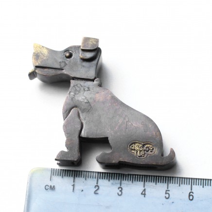 Photo of Novelty Brass Cubist Terrier Dog Vesta Match Safe