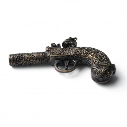 Photo of Novelty Brass Embossed Pistol Vesta