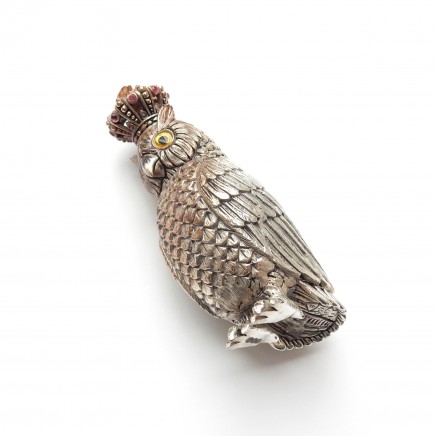 Photo of Novelty Continental Silver Ruby Owl Vesta Match Safe Figurine