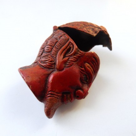 Photo of Novelty Hand Painted Enamel Garnet Devil Satan Vesta Match Safe