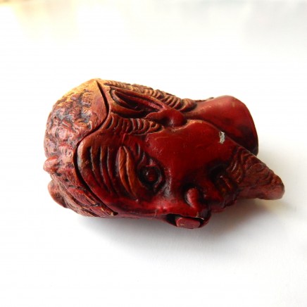 Photo of Novelty Hand Painted Enamel Garnet Devil Satan Vesta Match Safe