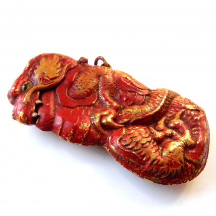 Photo of Novelty Hand Painted Enamel Oriental Dragon Vesta Match Safe
