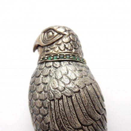 Photo of Novelty Silver Emerald Parrot Perfume Bottle Scent Bottle
