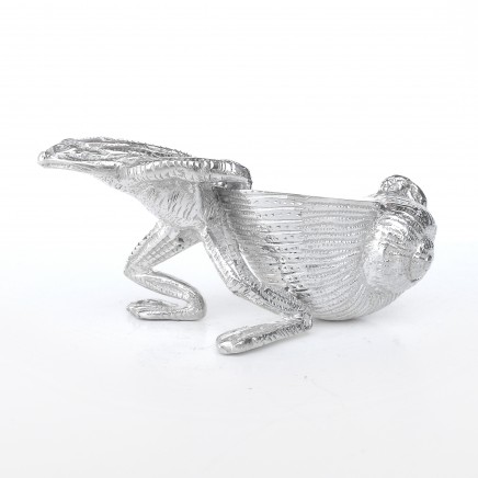 Photo of Novelty Silverplated Frog with Seashell Table Salt Cellar