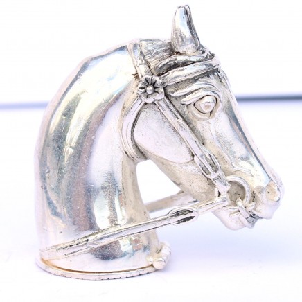 Photo of Novelty Silverplated Horse Head Vesta Match Safe