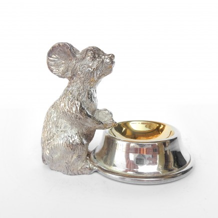 Photo of Novelty Silverplated Mouse Salt Cellar