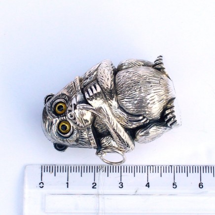 Photo of Novelty Sterling Silver Monkey Vesta Match Safe