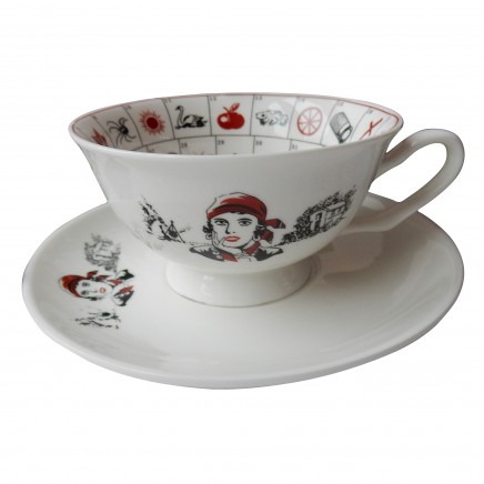 OLD ROMANY GYPSY FORTUNE TELLING CUP & SAUCER 