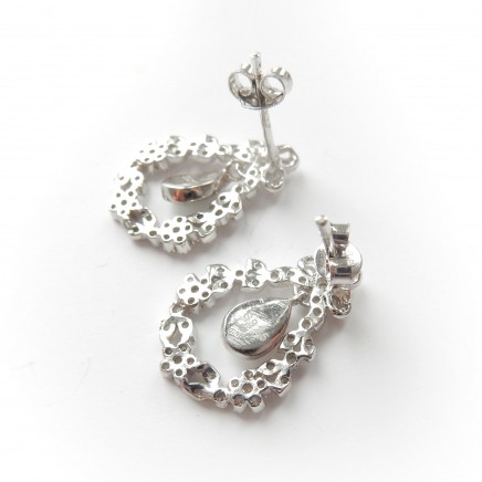 Photo of Opal Cubic Zirconia Earrings Sterling Silver Fine Jewelry