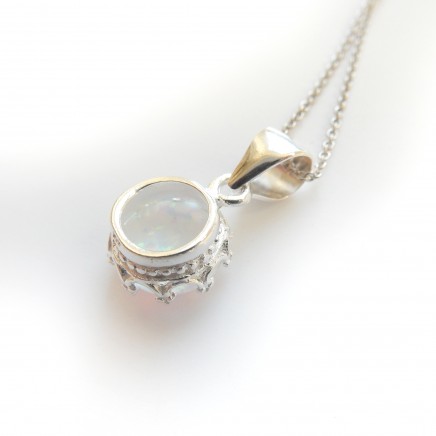 Photo of Opal Earring Pendant Jewelery Set Sterling Silver