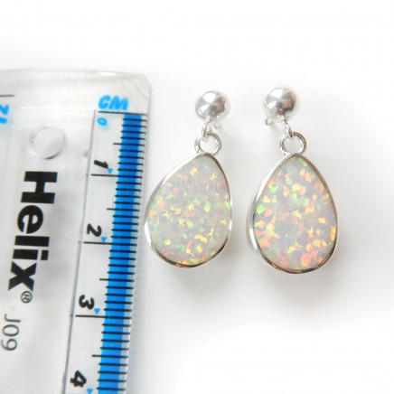 Photo of Opal Teardrop Earrings Sterling Silver Fine Jewelry