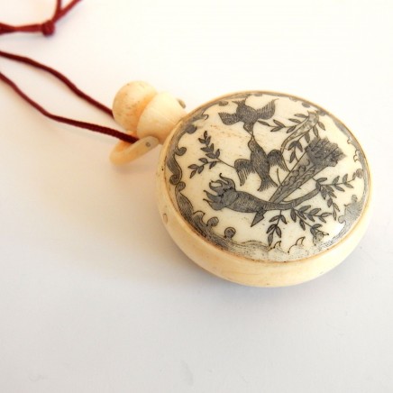 Photo of Oriental Bone Scrimshaw Compass Hand Carved