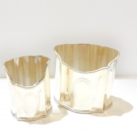 Photo of Pair Sheffield Silverplate Container Pots
