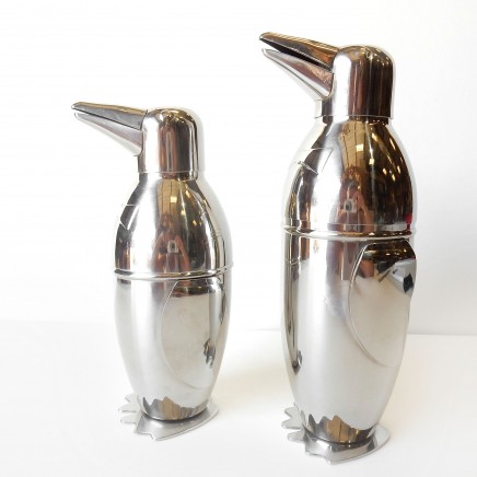 Photo of Pair Silverplated Penguin Cocktail Shaker