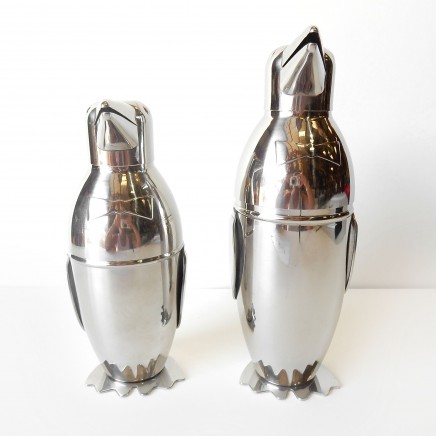 Photo of Pair Silverplated Penguin Cocktail Shaker